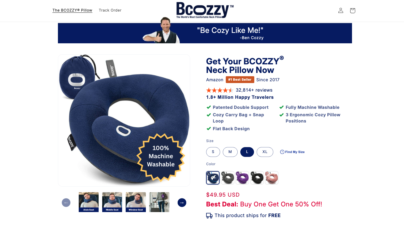 Bcozzy DRTV Landing Page